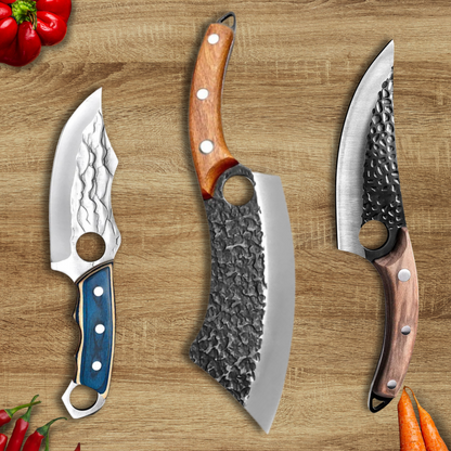 Set of 3 Professional Knives - Buy 1 Get 3 [Hand-Forged]