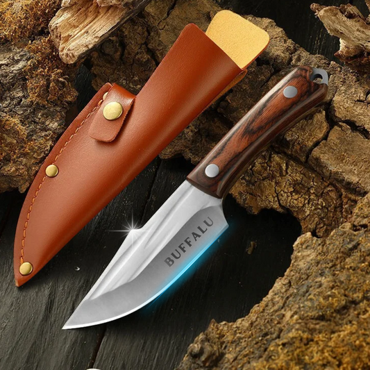 Handmade Knife - Hand-Forged + Leather Sheath